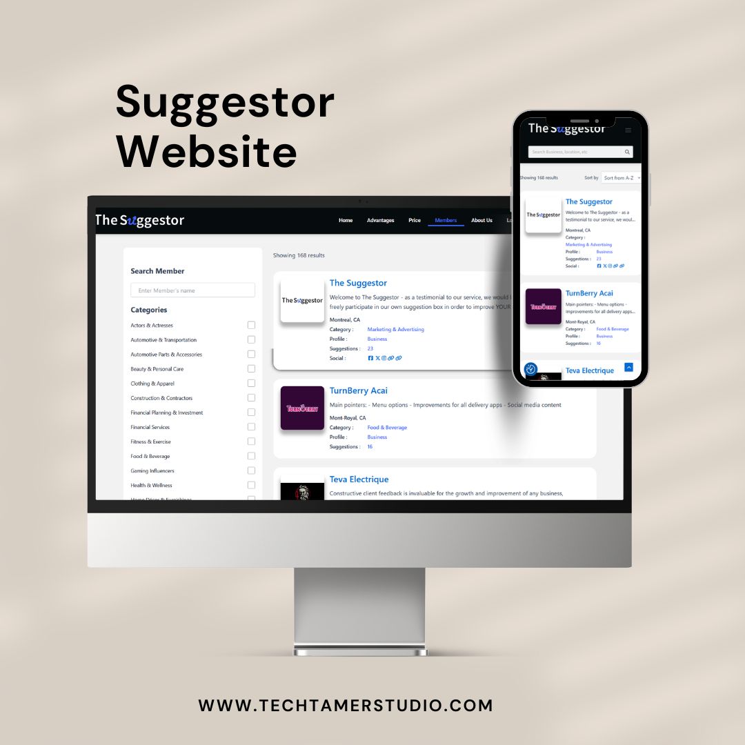 Suggestor Website – Techtamer Studio Accounting Firm Website - Techtamer Studio